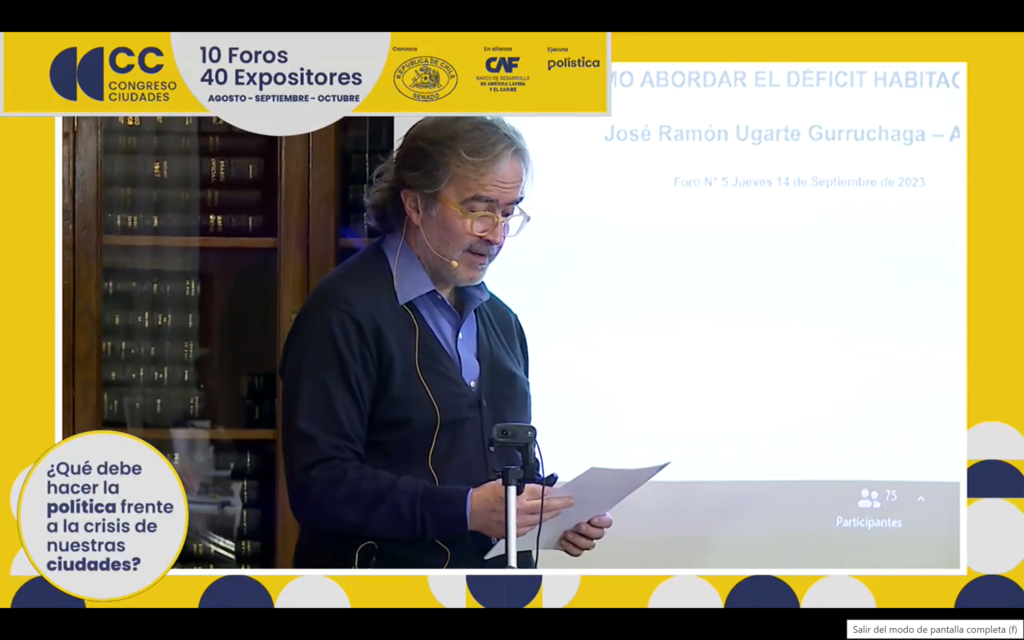 Congreso Ciudades: José Ramón Ugarte entregó propuestas para abordar el déficit habitacional