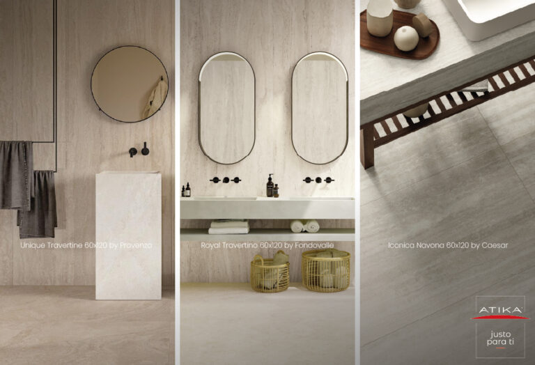 ATIKA | Look Travertino en porcelanato italiano